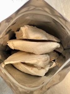 Freeze Dried Uncooked Chicken Breasts - between 6 to 8 breasts (packed by weight, not by count)