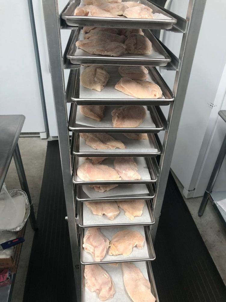 Freeze Dried Uncooked Chicken Breasts - between 6 to 8 breasts (packed by weight, not by count)