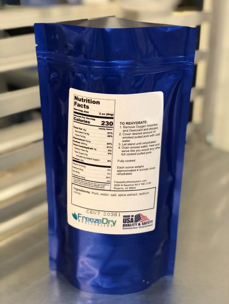 Freeze Dried Fully Cooked Smoked Pulled Pork