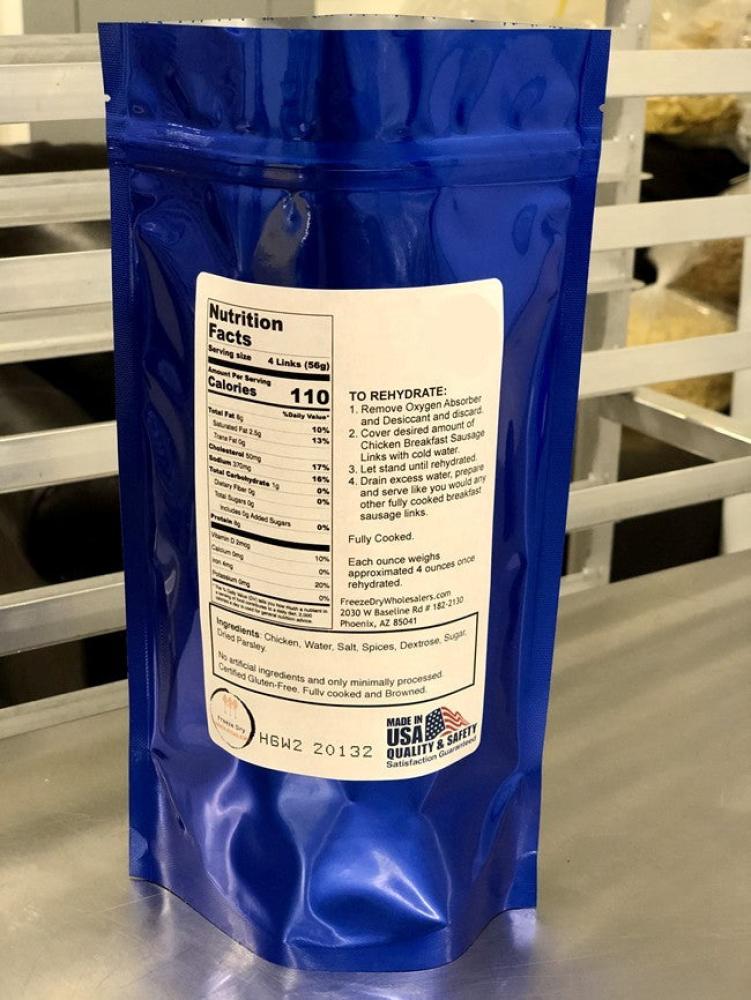 Freeze Dried Cooked Chicken Breakfast Sausage