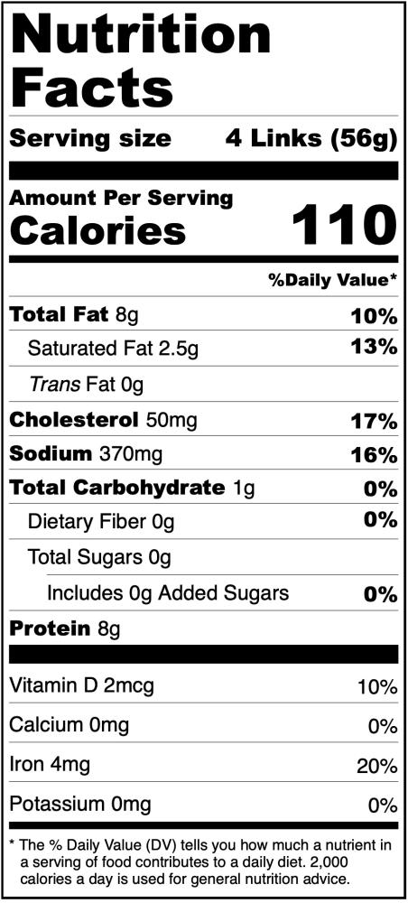 Freeze Dried Cooked Chicken Breakfast Sausage
