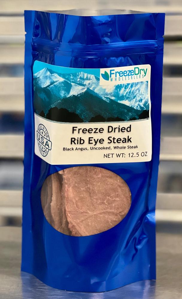 LIMITED PRODUCTION Pack of Freeze Dried Black Angus United States Department of Agriculture Prime Uncooked Whole Rib Eye Steaks