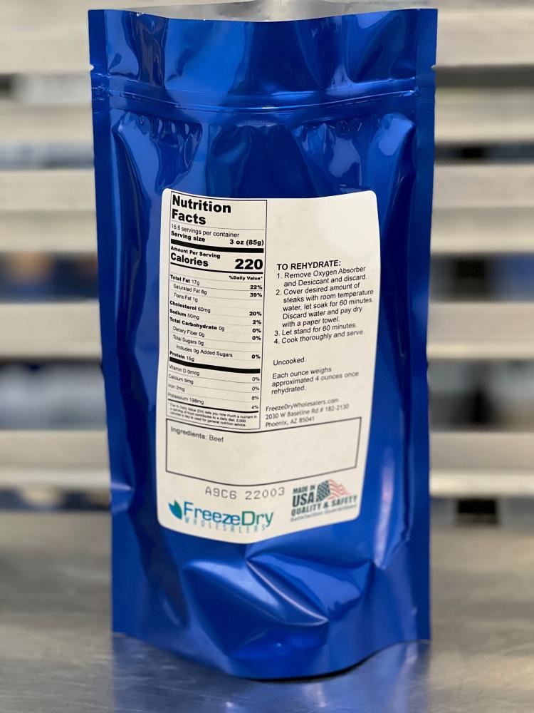 LIMITED PRODUCTION Pack of Freeze Dried Black Angus United States Department of Agriculture Prime Uncooked Whole Rib Eye Steaks