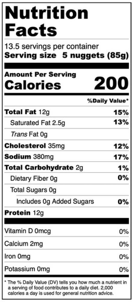 Freeze Dried Cooked Panko Breaded Chicken Nuggets