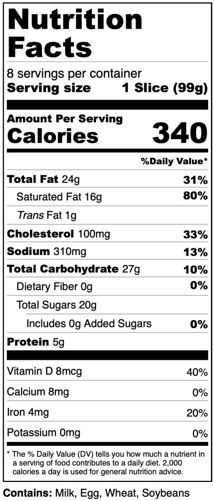 Freeze Dried Fully Cooked Sliced Cheesecake