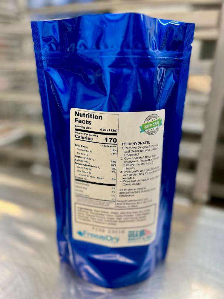 Freeze Dried Uncooked Carne Asada