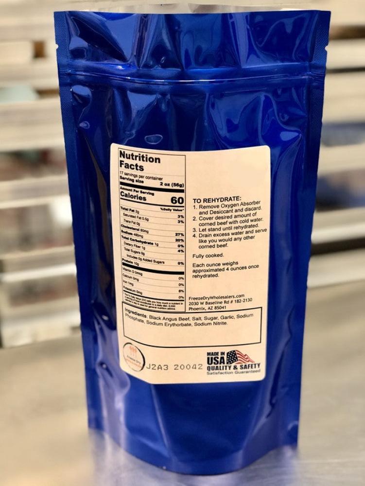 Freeze Dried Fully Cooked Black Angus Corned Beef