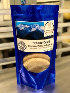 Freeze Dried One-Third Pound Uncooked Chicken Patties with Duck Fat