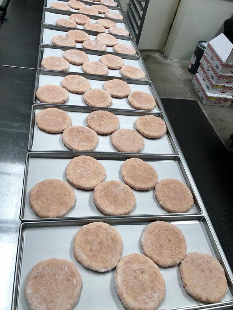 Freeze Dried One-Third Pound Uncooked Chicken Patties with Duck Fat