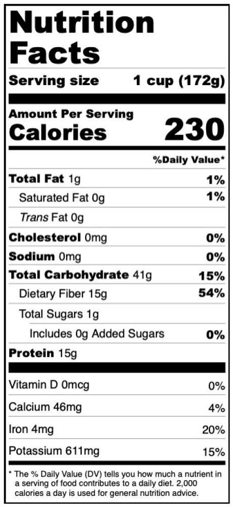 Freeze Dried Fully Cooked Black Beans