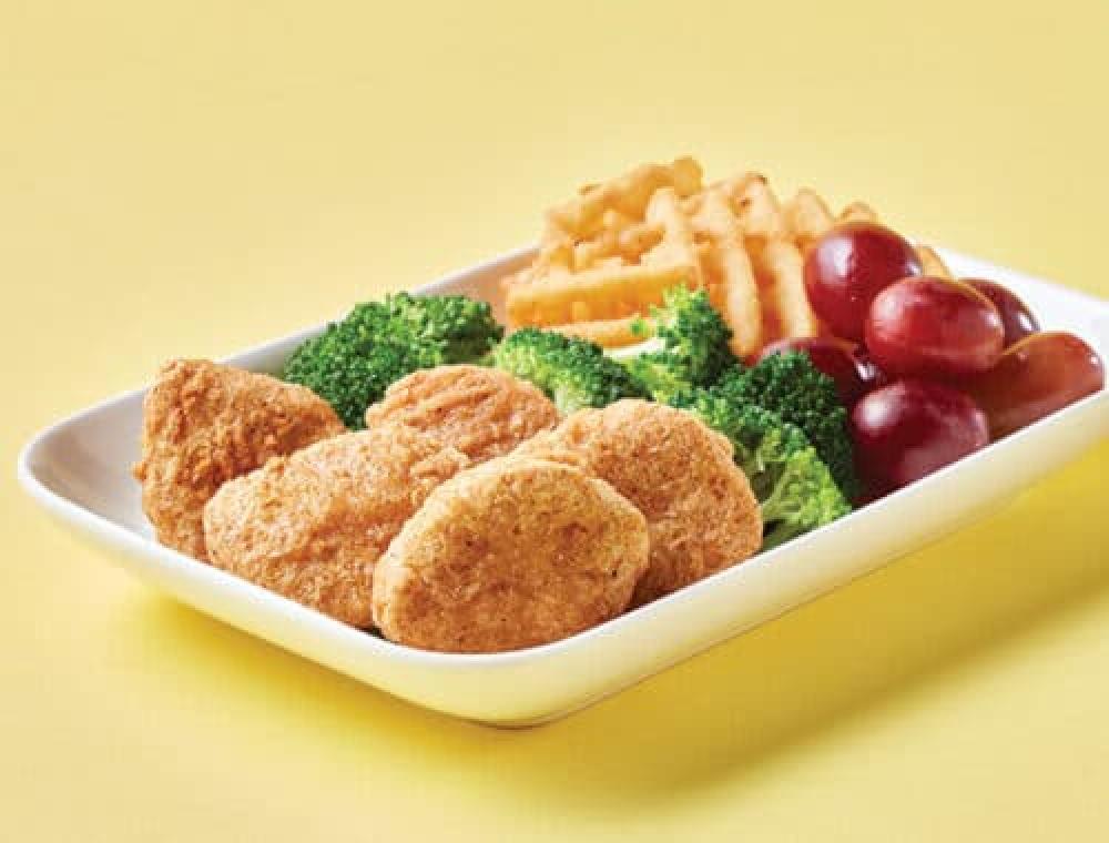 Freeze Dried Fully Cooked Chicken Nugget Happy Meal Deal Bundle/Combo - Four Packs Total; Freeze Dried Panko Breaded Chicken Nuggets, Mac-n-Cheese Wedges, Broccoli Florets and Chocolate Chip Cookie Dough for Dessert!