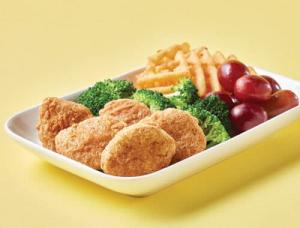 Freeze Dried Fully Cooked Chicken Nugget Happy Meal Deal Bundle/Combo - Four Packs Total; Freeze Dried Panko Breaded Chicken Nuggets, Mac-n-Cheese Wedges, Broccoli Florets and Chocolate Chip Cookie Dough for Dessert!