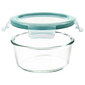 OXO Good Grips SmartSeal 4 Cup Clear Round Glass Container with Leakproof Snap-On Lid