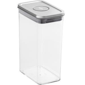 OXO 2.7 Qt. / 2.6 Liter Clear Rectangular SAN Plastic Food Storage Container with Stainless Steel POP Lid