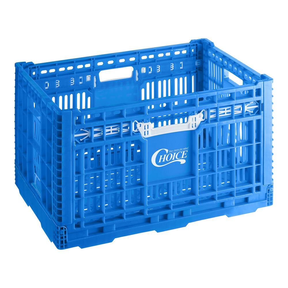Choice Blue Vented Collapsible Crate - 24" x 16" x 11 3/4"