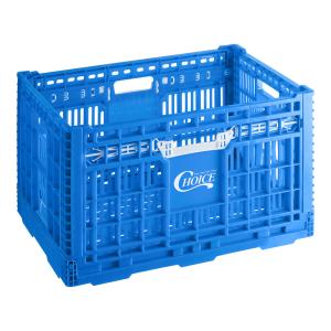 Choice Blue Vented Collapsible Crate - 24" x 16" x 11 3/4"