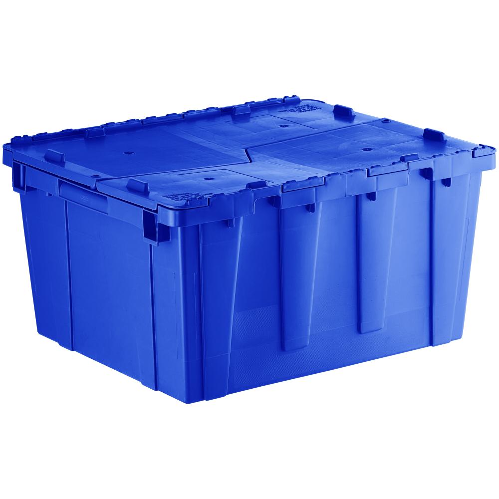 Lavex 23 7/8" x 19 5/8" x 12 5/8" Blue Plastic Flip-Lid Shipping / Storage Tote