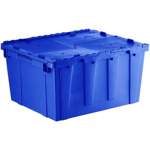 Lavex 23 7/8" x 19 5/8" x 12 5/8" Blue Plastic Flip-Lid Shipping / Storage Tote