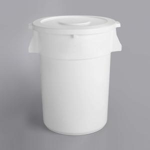 Baker's Mark 44 Gallon / 700 Cup White Round Ingredient Storage Bin with White Snap-On Lid
