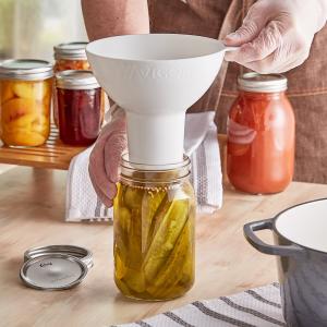 Choice 32 oz. Quart Wide Mouth Glass Canning / Mason Jar with Silver Metal Lid and Band - 12/Case