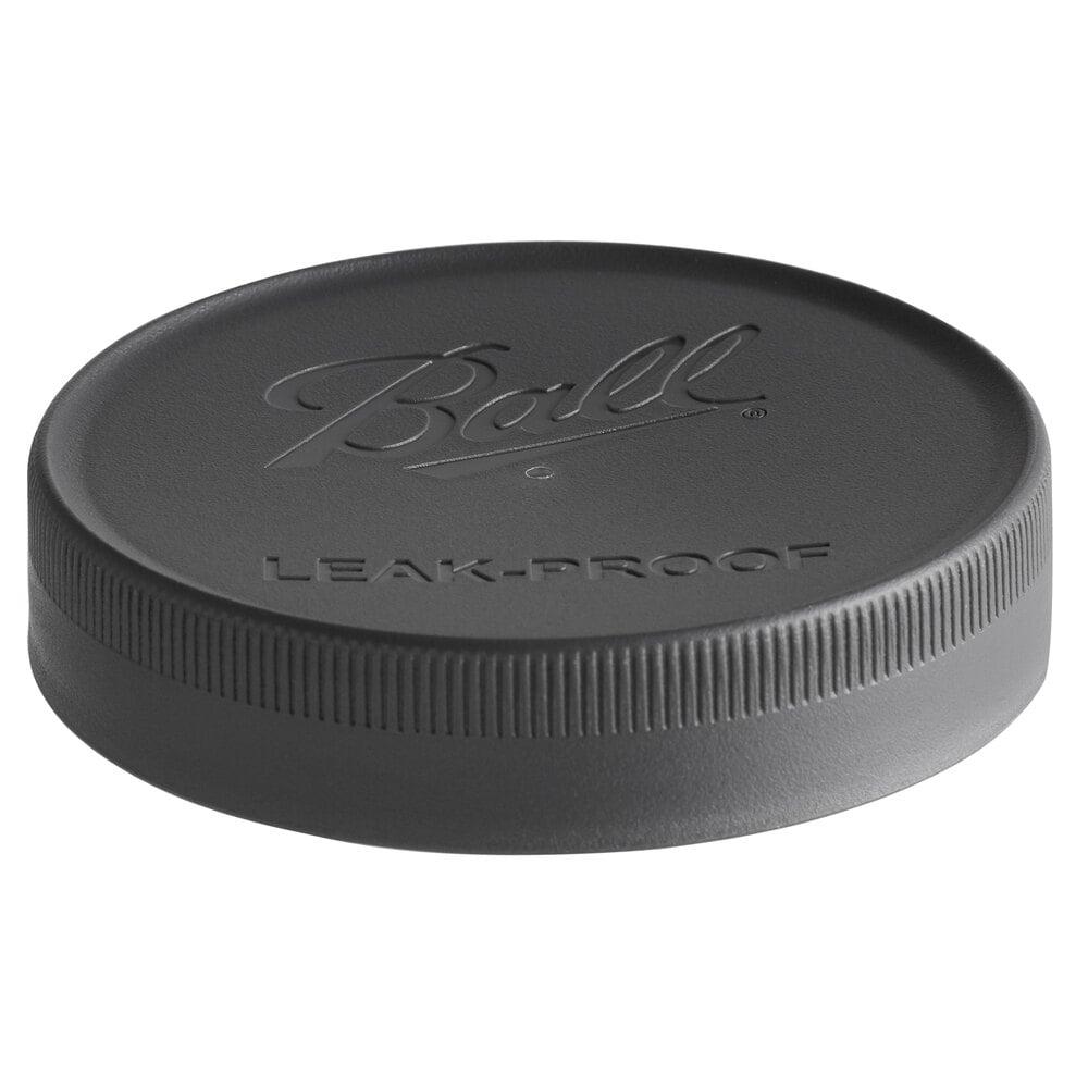 Ball 1440010813 Wide Mouth Black Plastic Leak-Proof Lids for Canning Jars - 6/Pack