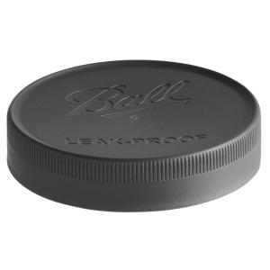 Ball 1440010813 Wide Mouth Black Plastic Leak-Proof Lids for Canning Jars - 6/Pack