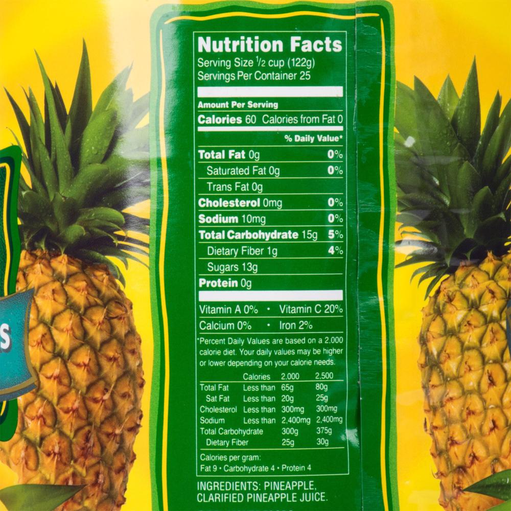 Del Monte #10 Can Pineapple Chunks in Juice - 6/Case