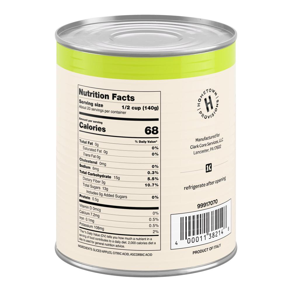 Hometown Provisions Solid Pack Sliced Apples #10 Can - 6/Case