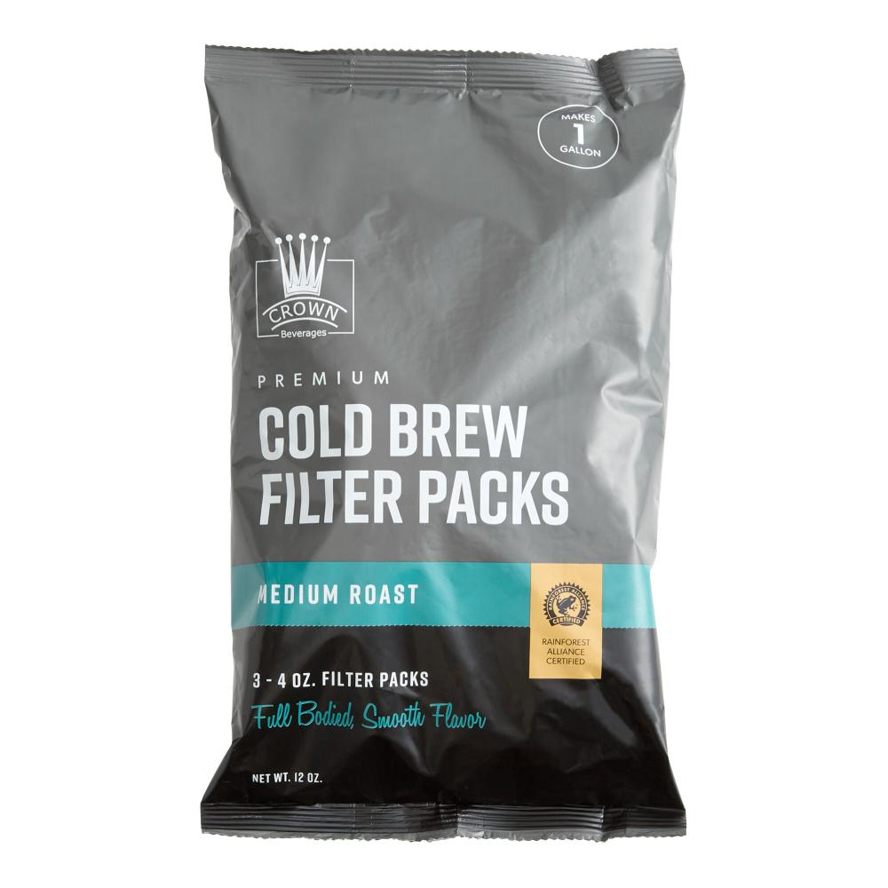 Crown Beverages Cold Brew Filter Pack Bags 1 Gallon - 12/Case