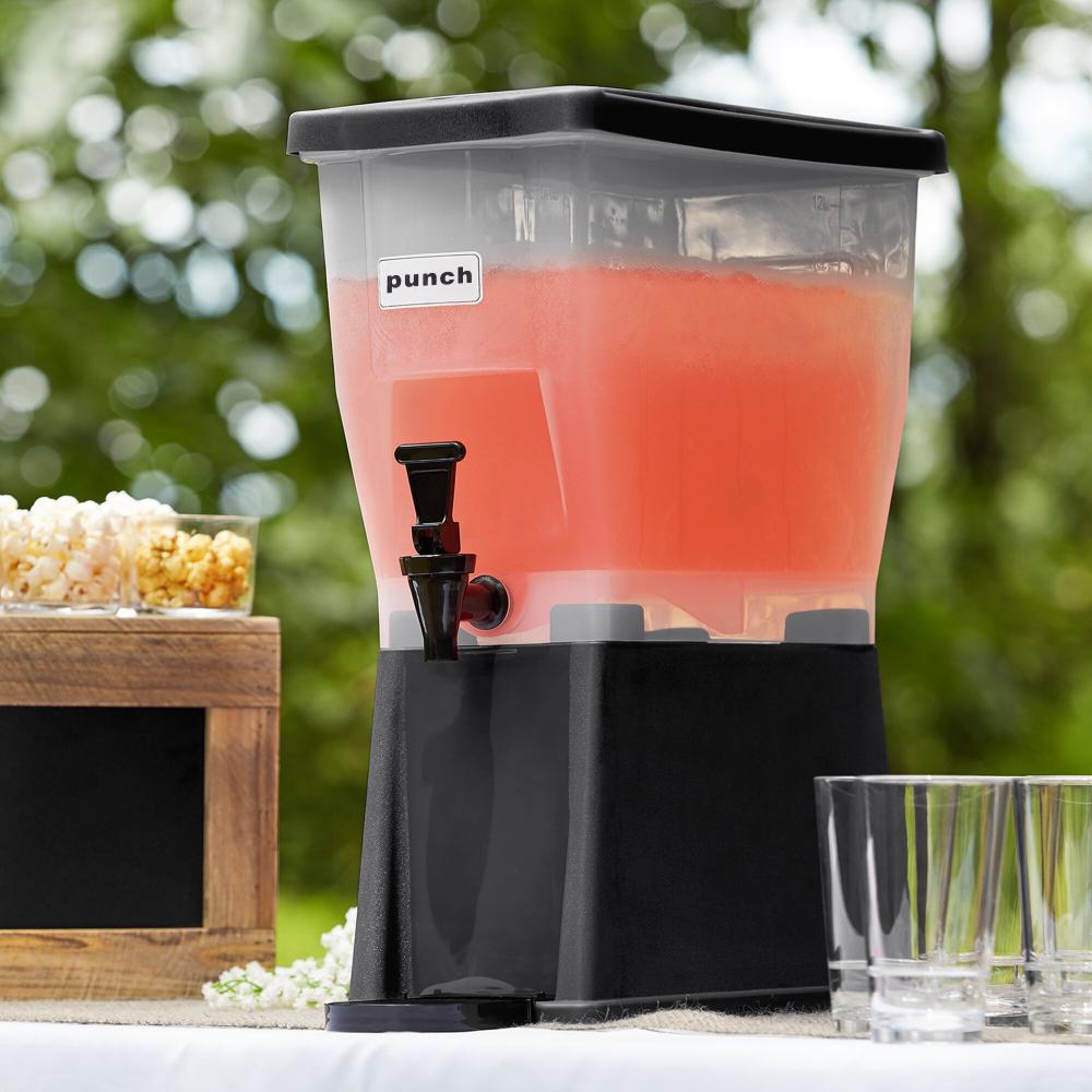 Choice 3 Gallon Black Slim Beverage / Juice Dispenser