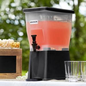 Choice 3 Gallon Black Slim Beverage / Juice Dispenser