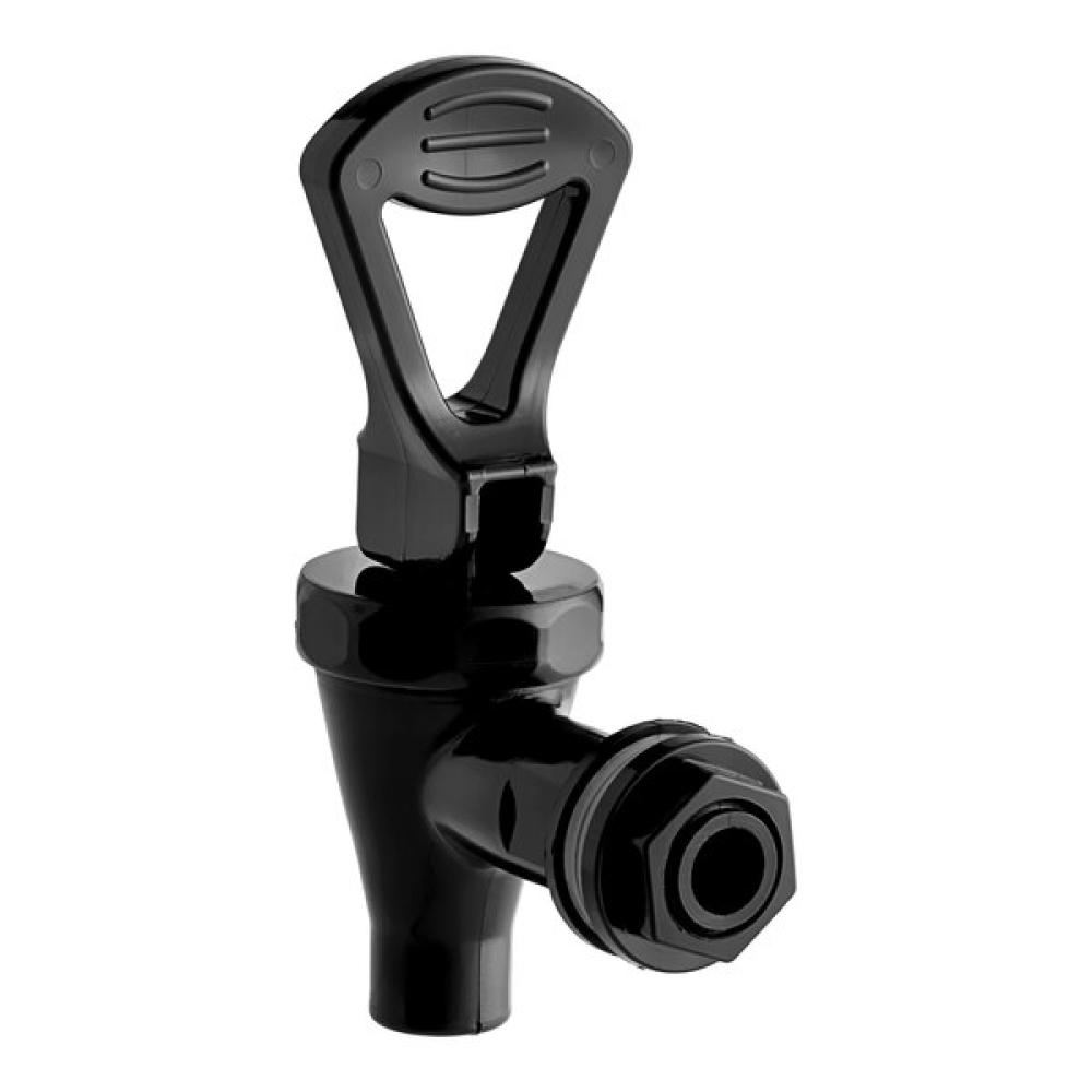 Choice Black Replacement Faucet for Plastic Beverage Dispensers