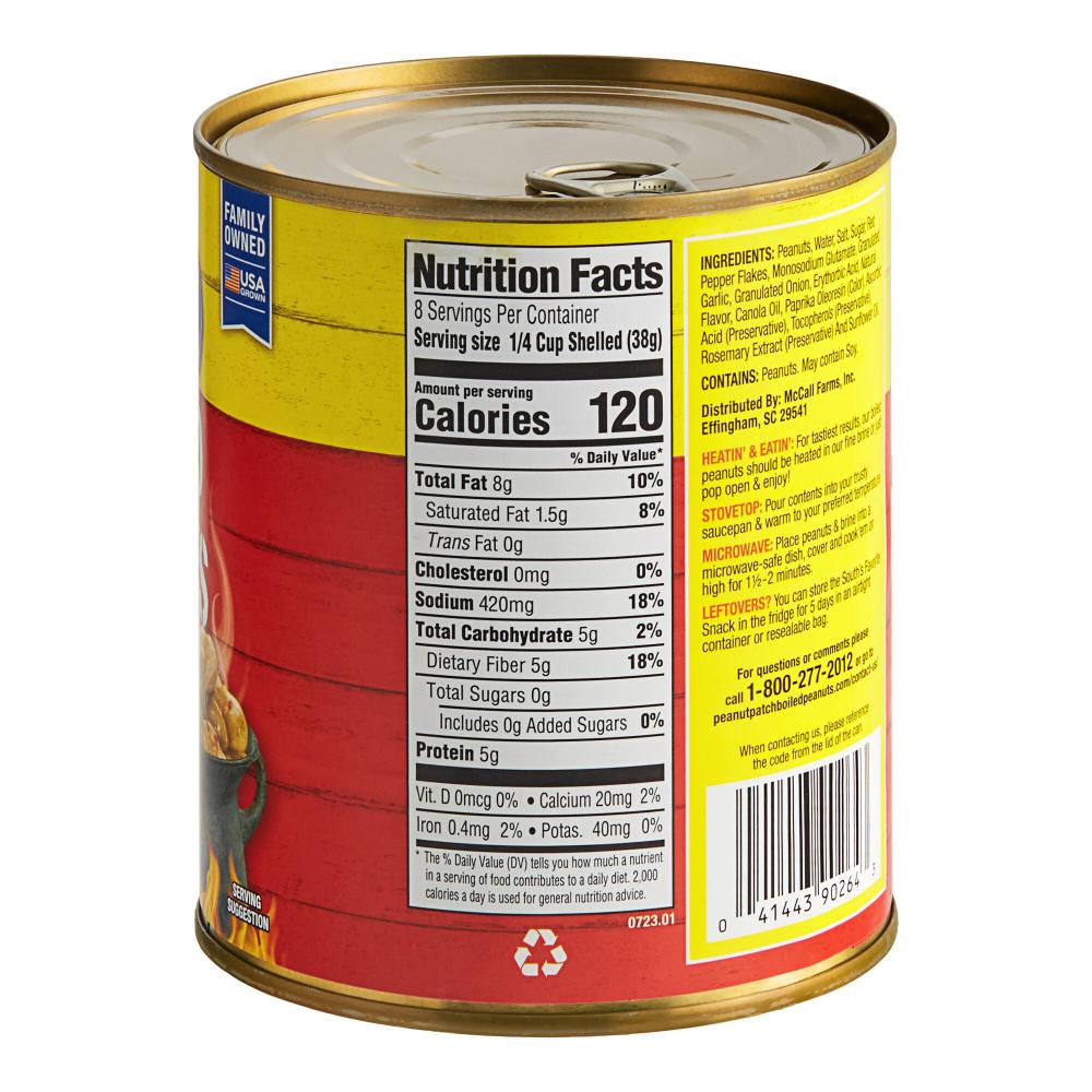 Peanut Patch Hot and Spicy Boiled Peanuts 25 oz. Can - 12/Case