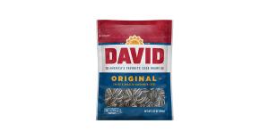 David Roasted Salted Whole Sunflower Seeds 5.25 oz. - 12/Case