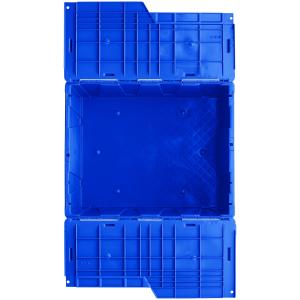 Lavex 23 7/8" x 19 5/8" x 12 5/8" Blue Plastic Flip-Lid Shipping / Storage Tote