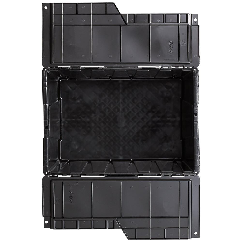 Choice 21 13/16" x 15 3/16" x 17 1/8" Black Stackable Chafer Tote / Storage Box