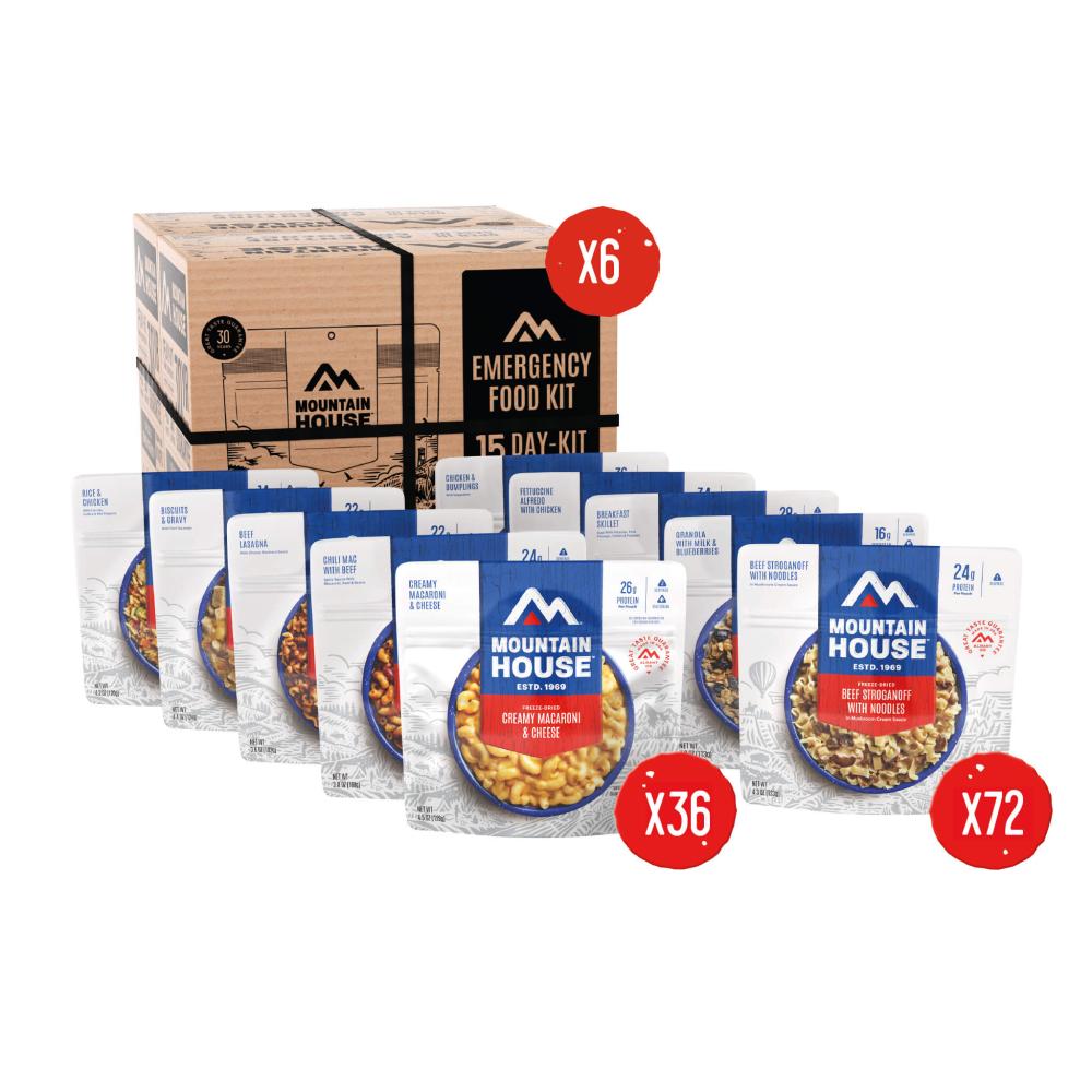 6-Month Emergency Food Supply - containing 540 just-add-water pouches!