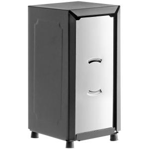 Black Tall-Fold Two-Sided Tabletop Napkin Dispenser