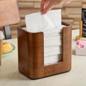 Walnut Wood Interfold Tabletop Napkin Dispenser N4 - 150 Capacity
