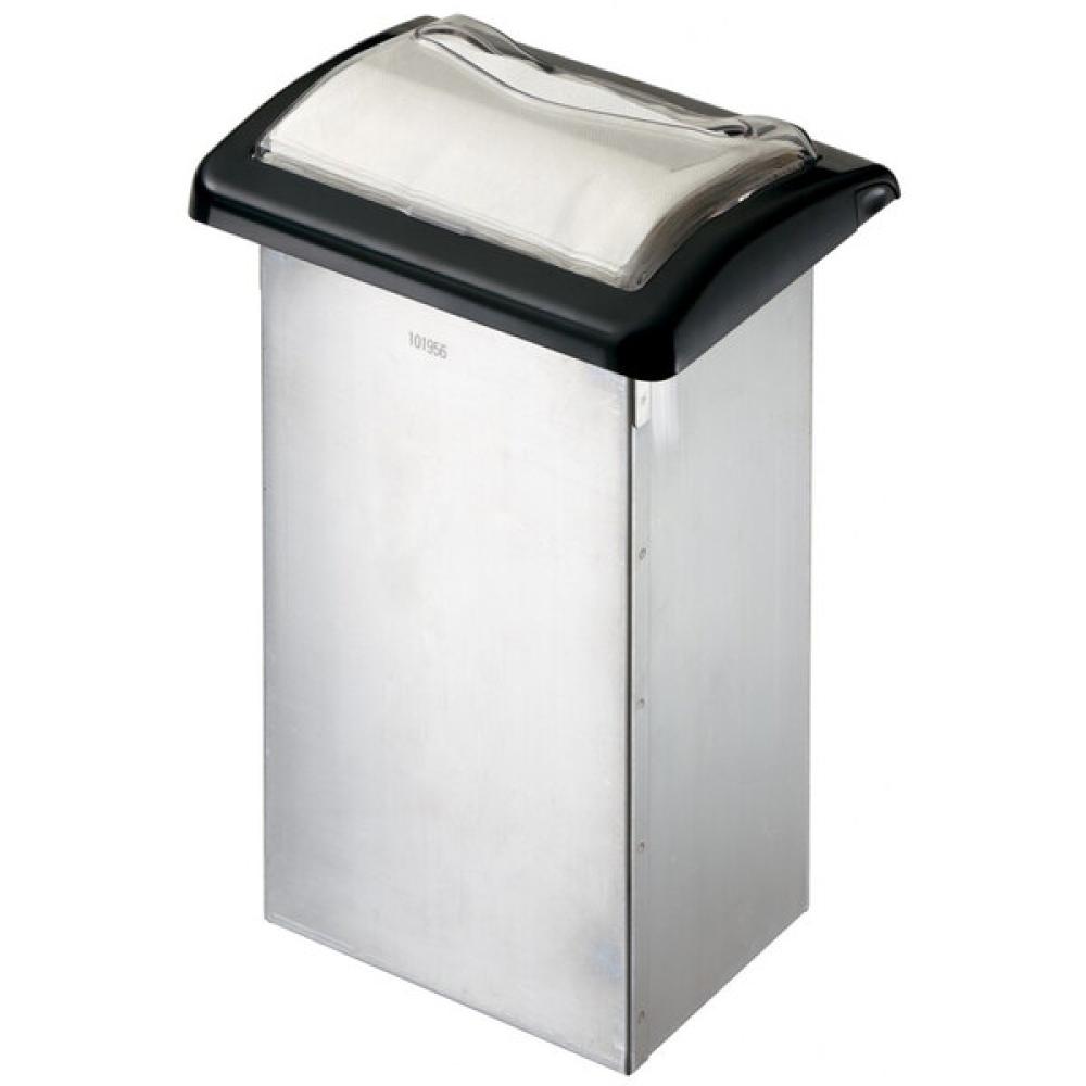  In-Counter Fullfold Napkin Dispenser with Control Face - Clear Face with Black Body