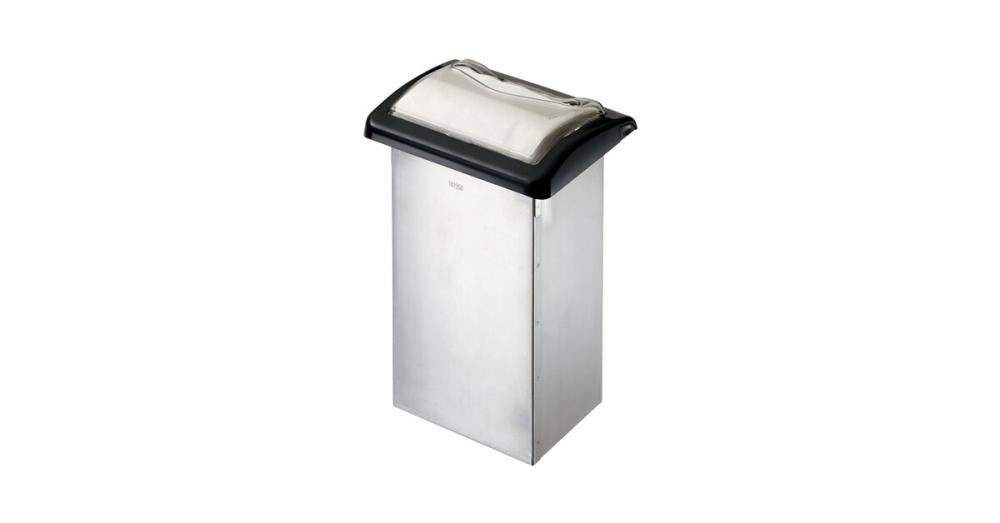  In-Counter Fullfold Napkin Dispenser with Control Face - Clear Face with Black Body