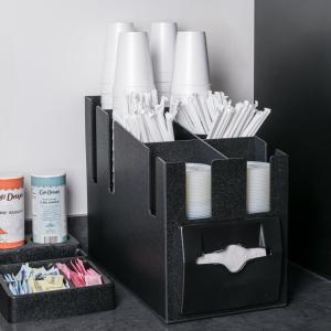 Countertop Napkin, Cup, Lid, and Wrapped Straw Dispenser / Organizer