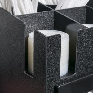 Countertop Napkin, Cup, Lid, and Wrapped Straw Dispenser / Organizer