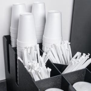 Countertop Napkin, Cup, Lid, and Wrapped Straw Dispenser / Organizer