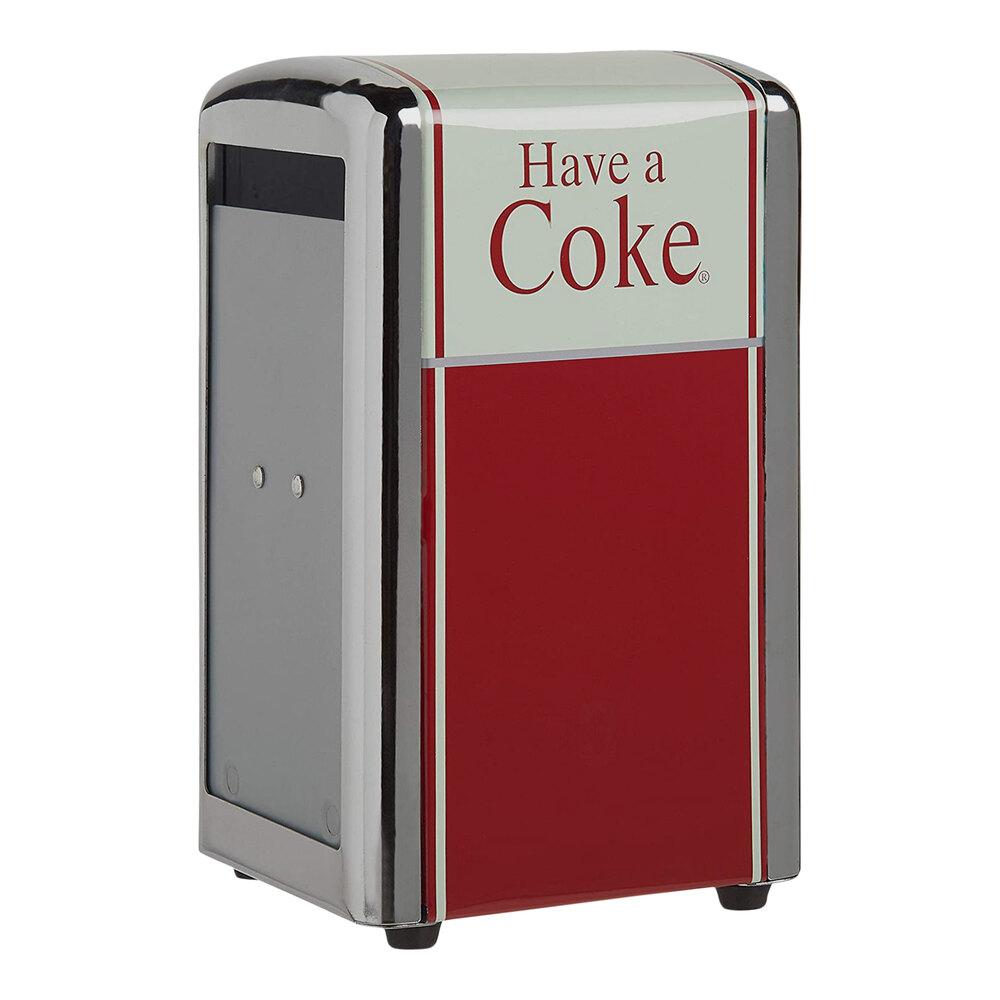 210 Capacity "Have A Coke®" Steel Tallfold Countertop Napkin Dispenser