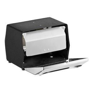 200 Capacity Black Fullfold Two-Sided Tabletop Napkin Dispenser with Chrome Faceplate
