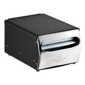 Black Fullfold Countertop Napkin Dispenser with Chrome Faceplate