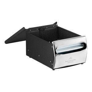 Black Fullfold Countertop Napkin Dispenser with Chrome Faceplate