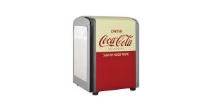 240 Capacity "DRINK Coca-Cola®" Steel Lowfold Countertop Napkin Dispenser (You must buy a minimum of 6 at a time due to manufacturer packaging.)