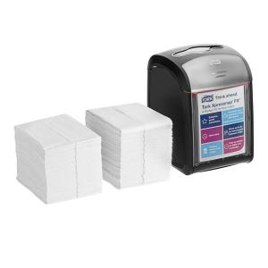 Black Tabletop Interfold Napkin Dispenser Starter Kit N14